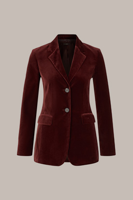 Blazer en velours marron-rouge