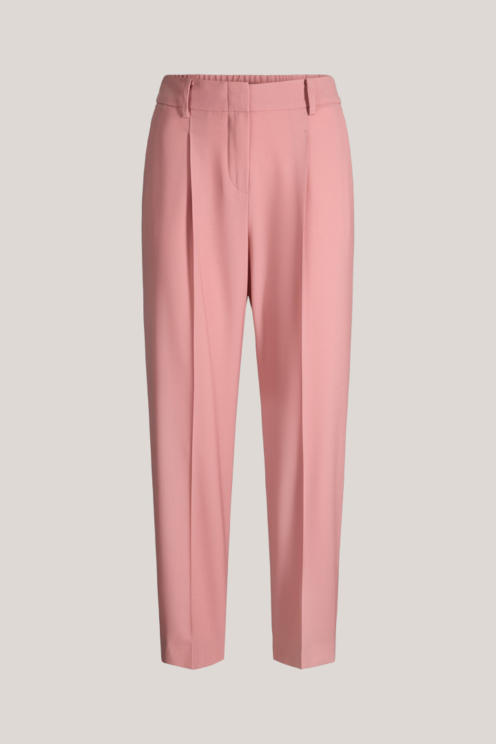 Führt zu Produktdetailseite „Schurwoll-Bundfaltenhose im Jogger-Stil in Rosa"