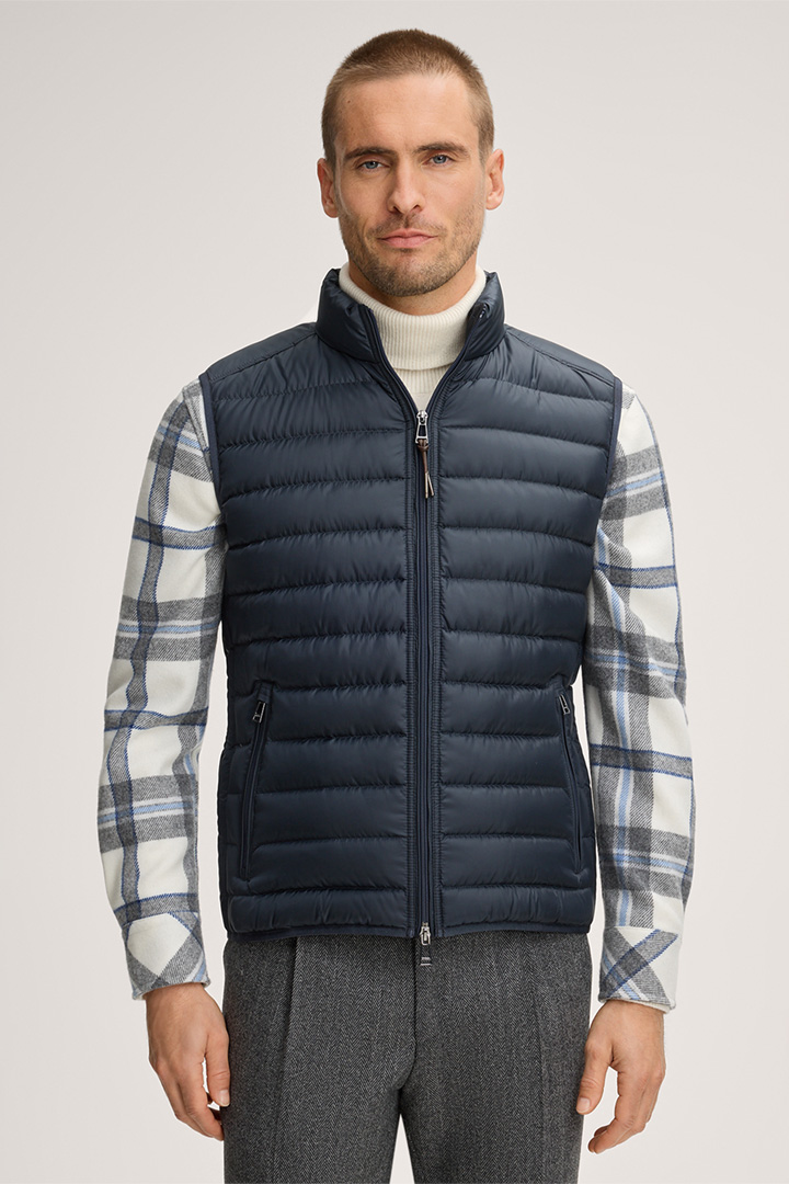 Leads to product detail page "Sotto Down Quilted Vest in Navy"
