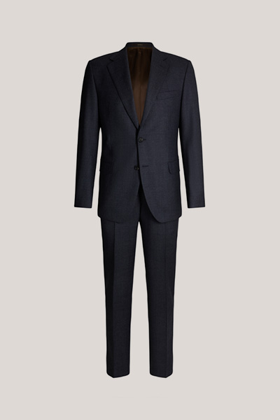 Costume en laine vierge Sera-Sole, en bleu marine chiné