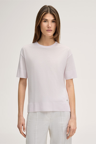 Lyocell cotton T-shirt in rosé