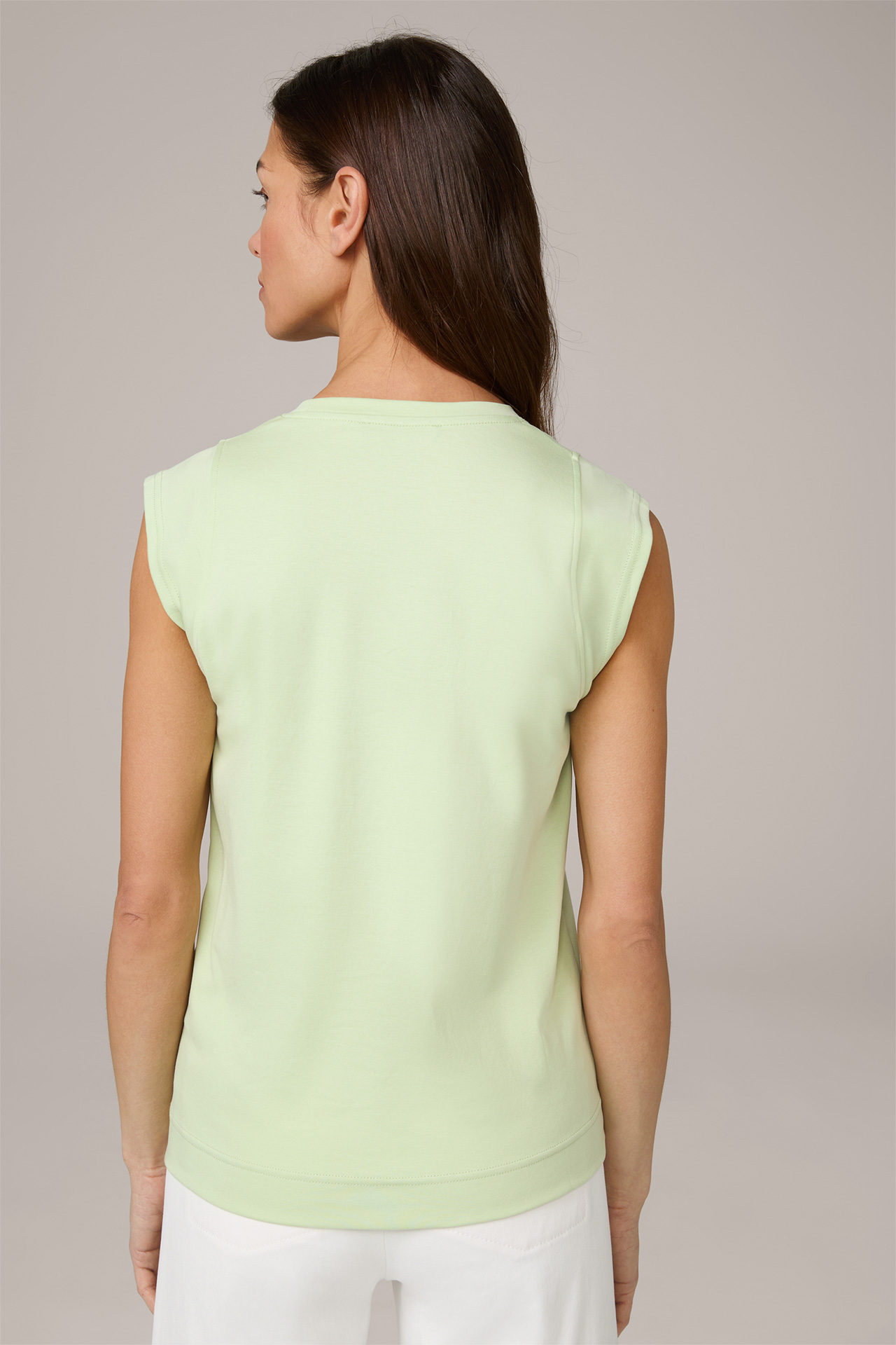 T-shirt en coton interlock à mancherons, en vert clair