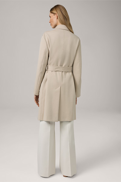 Cotton Double Weave Short Coat in Beige