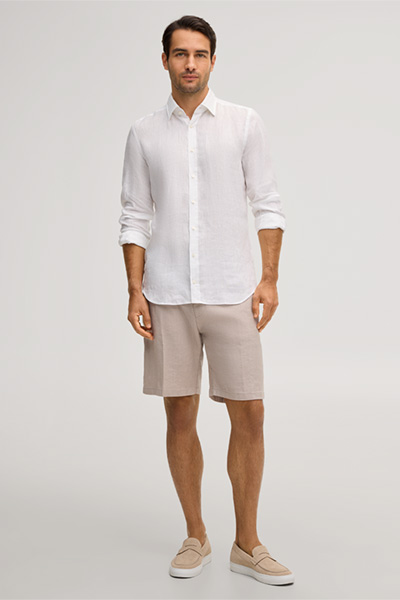 Leinenstretch-Shorts Sergino in Beige