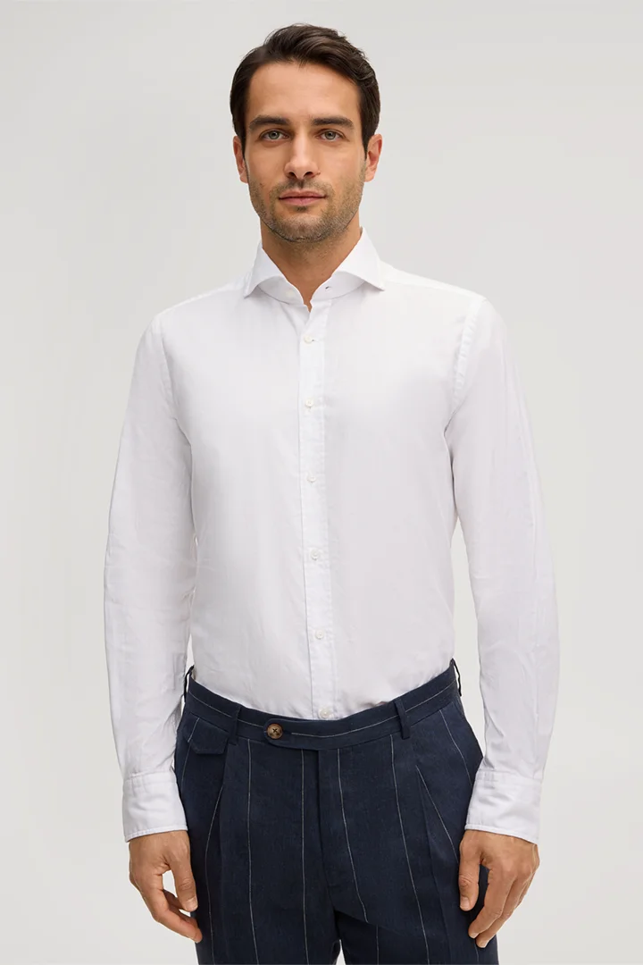 Baumwoll-Hemd Lano in Weiss