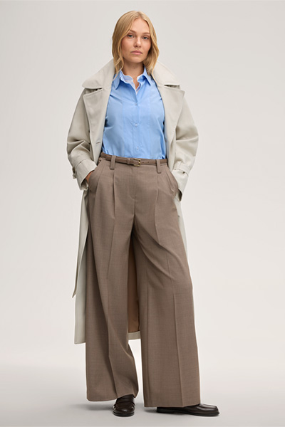 Poplin Cotton Shirt-style Blouse in Light Blue