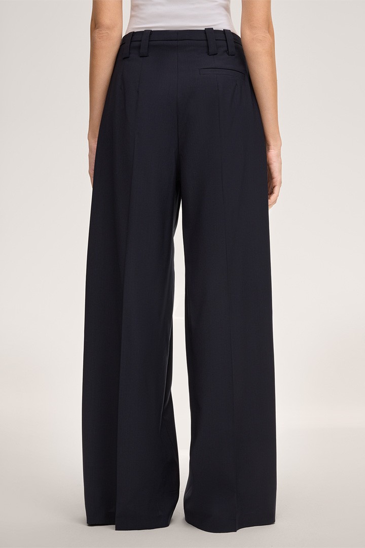 Schurwoll-Palazzo-Hose in Navy