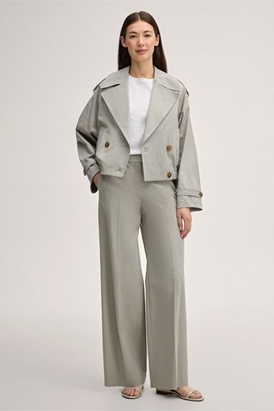 Double-Baumwollstretch-Marlene-Hose in Greige