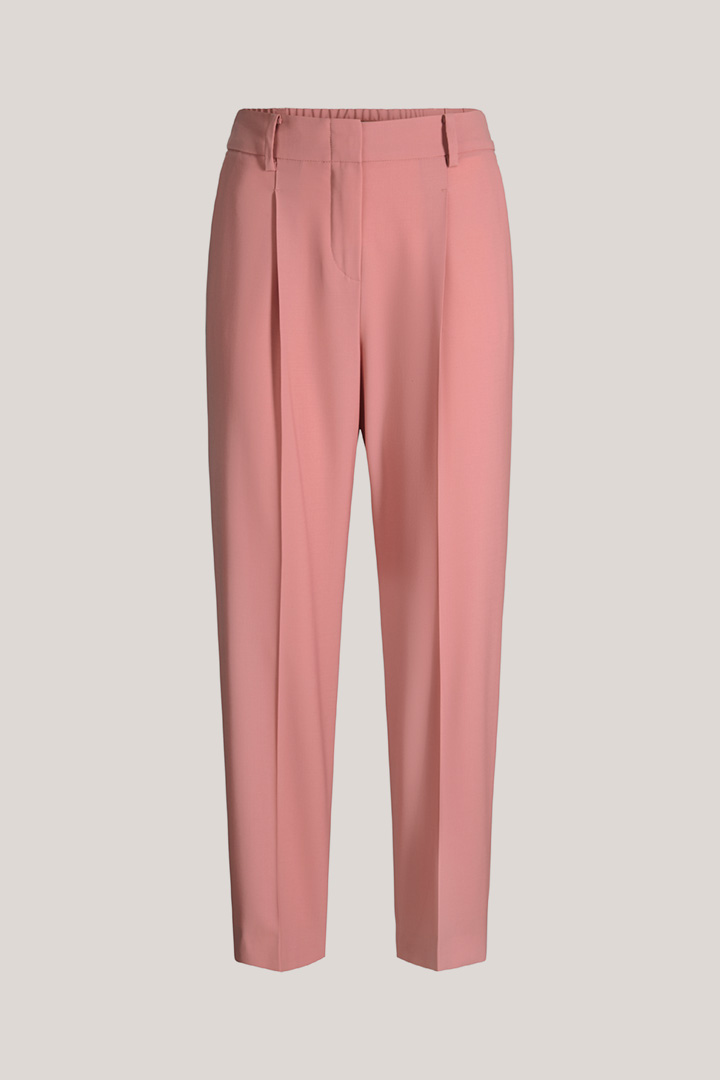 Pantalon à pinces style jogging en laine vierge, en rose