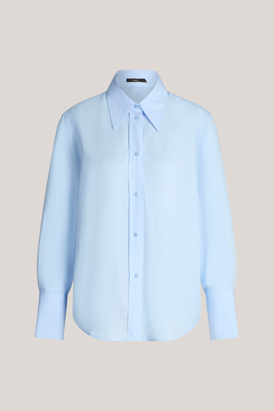 Lyocell-Hemdbluse in Hellblau