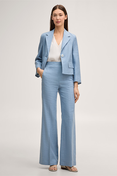 Crêpe blouse top with gathering in ecru