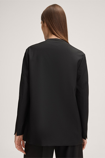 Schurwoll-Blazer in Schwarz