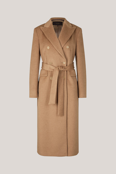 Double-Breasted Camel Hair Coat in Brown
