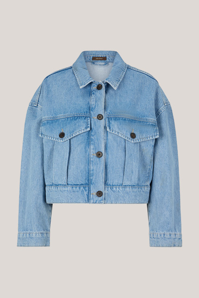 Jeans-Hemdjacke in Light Denim Blue
