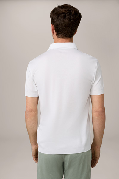 Floro Cotton Polo Shirt in White