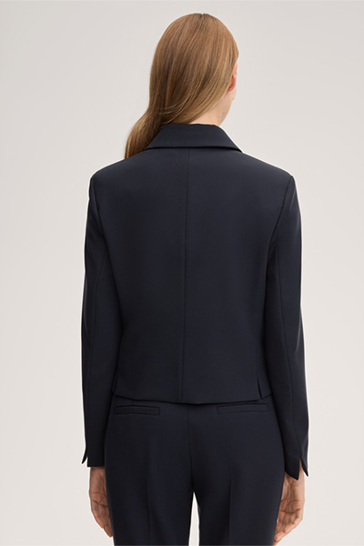 Crêpe Blazer Jacket in Navy