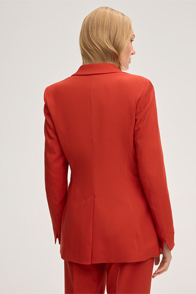 Schurwoll-Twill-Blazer in Rot