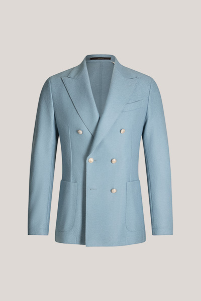 Woll-Doppelreiher-Sakko Salino in Hellblau