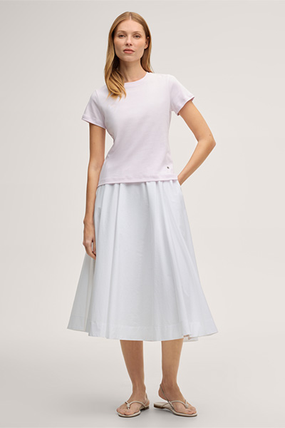 Cotton interlock T-shirt in rosé