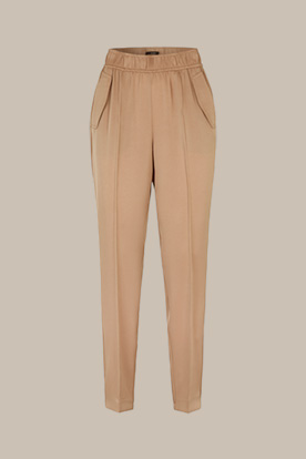 Jogger-style Crêpe Trousers in Camel