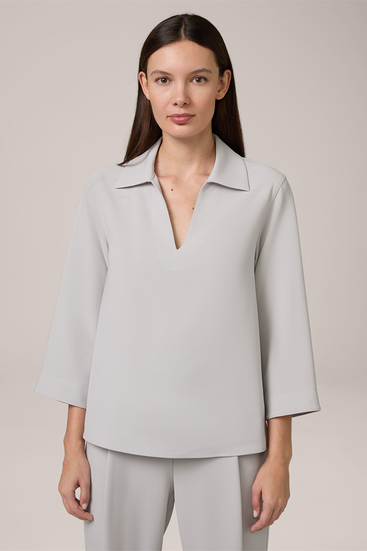 Crêpe Slip-on Shirt in Grey