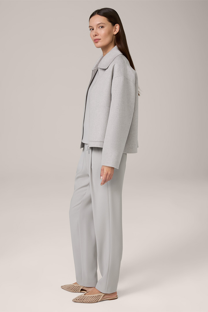 Double-face Jacket with Shirt Collar in Grey