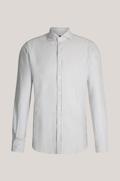 Baumwollmix-Hemd Lano in Blau-Weiss gestreift