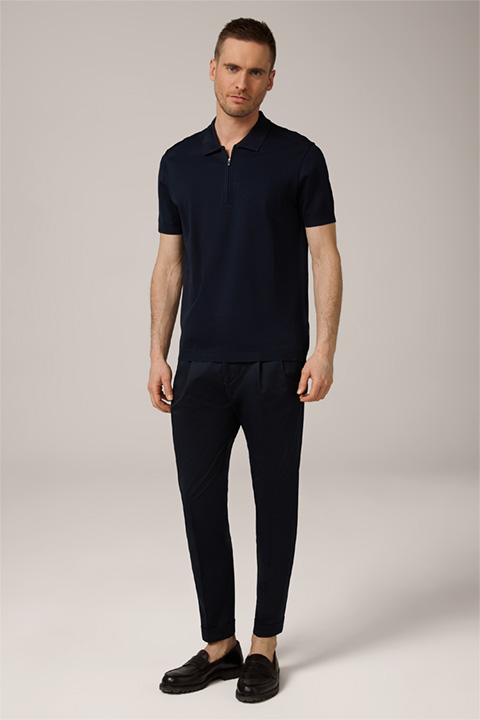 Sapo Cotton Chino with Pleats in Navy