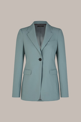 Schurwollcrêpe-Blazer in Hellblau