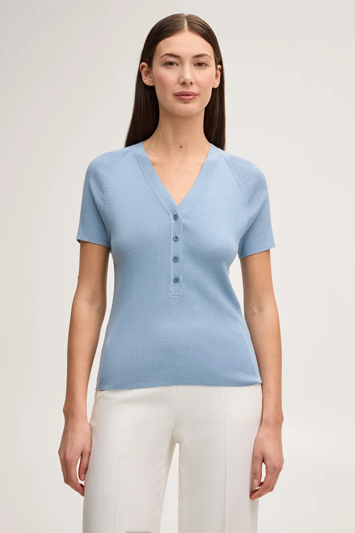 windsor. präsentiert das Produkt Seiden-Baumwollmix-T-Shirt in Hellblau aus der Kategorie T-Shirts & Sweatshirts