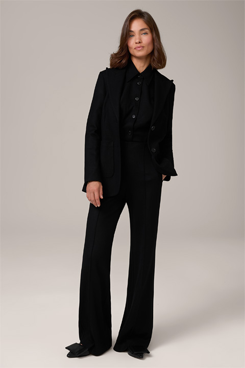 Wool Jersey Marlene Trousers in Black