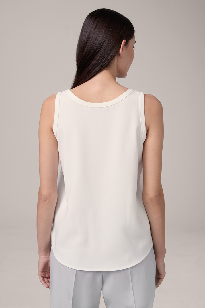 Haut façon blouse en crêpe, écru