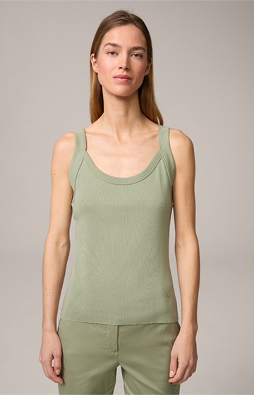 Tencel/Cotton Ribbed Top in Sage