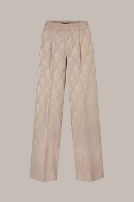 Jacquard-Palazzo-Hose in Taupe