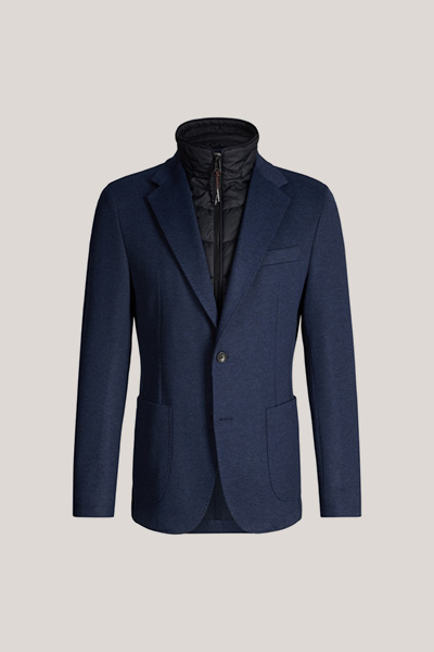 Triest Jacket with Inlay in a Blue Pattern