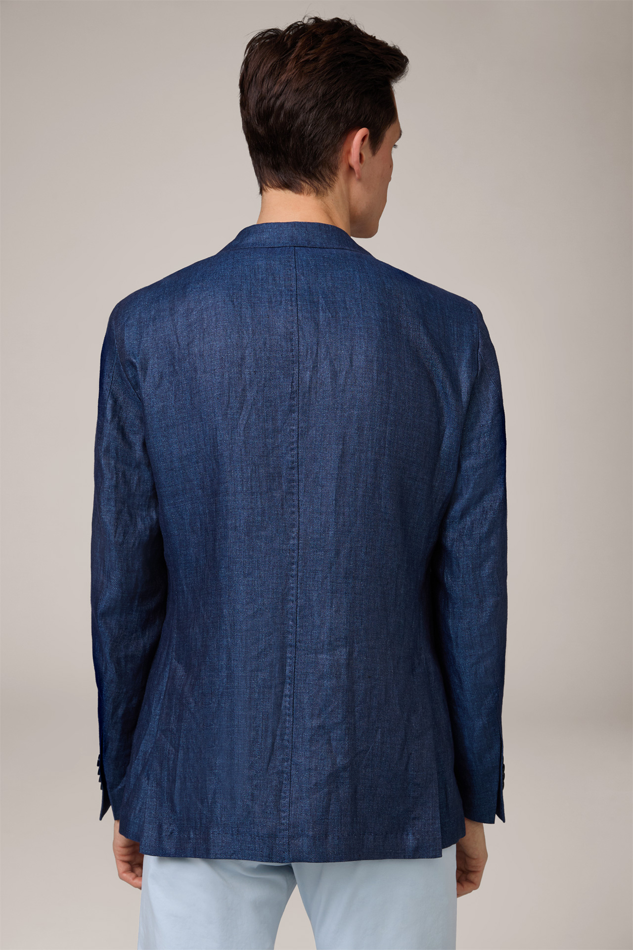 Giro Herringbone Linen Jacket in Blue