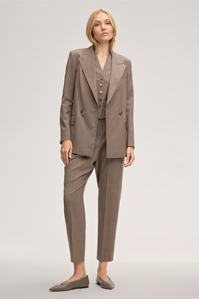 Schurwoll-Weste in Taupe