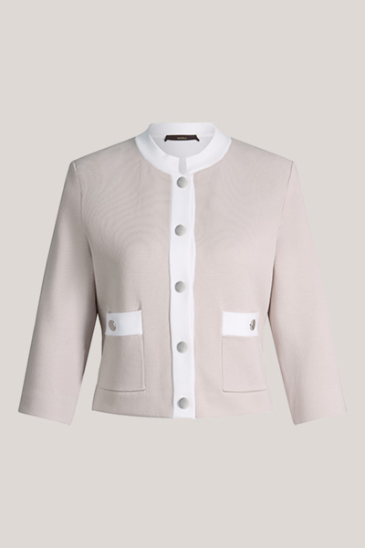 Baumwollmix-Cardigan in Beige