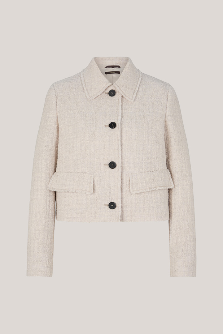 Stretch Wool Blazer in Stone Grey