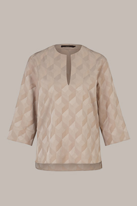 Jacquard Blouse in Taupe