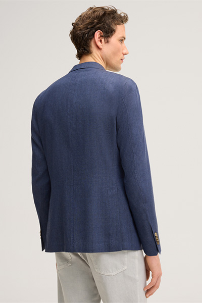 Giro Modular Jacket in a Wool Blend with Linen in Blue