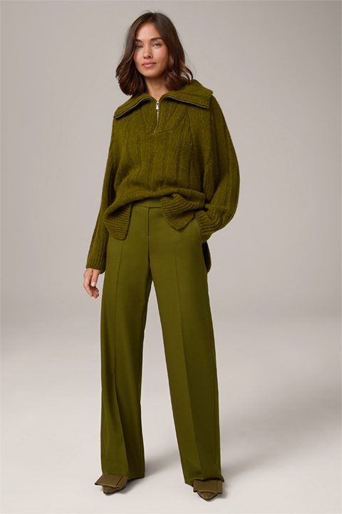 Virgin Wool Marlene Trousers in Green