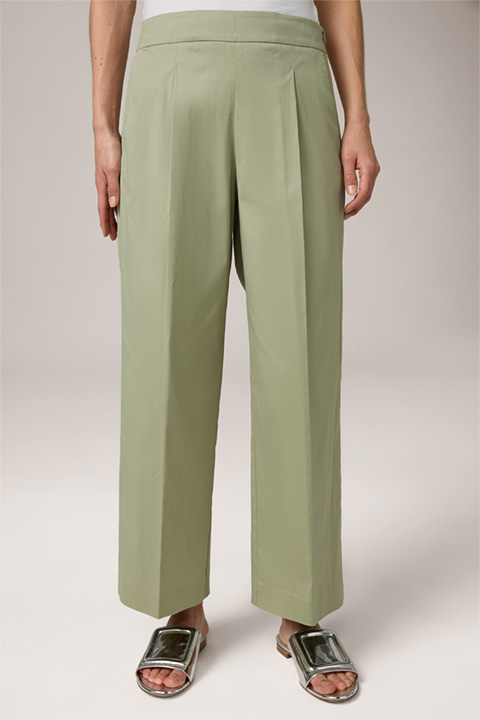Cropped Cotton Stretch Culottes in Sage