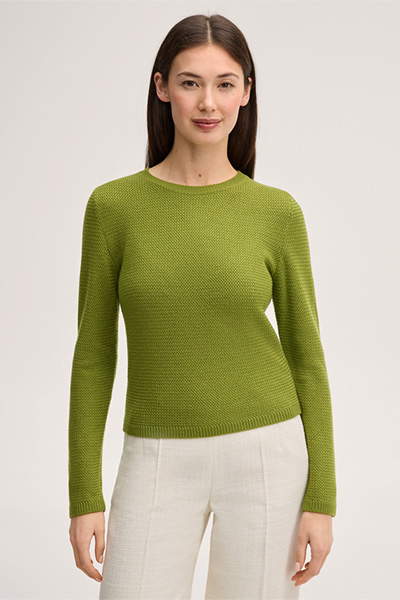 Pull-over en tricot de laine mérinos, en vert