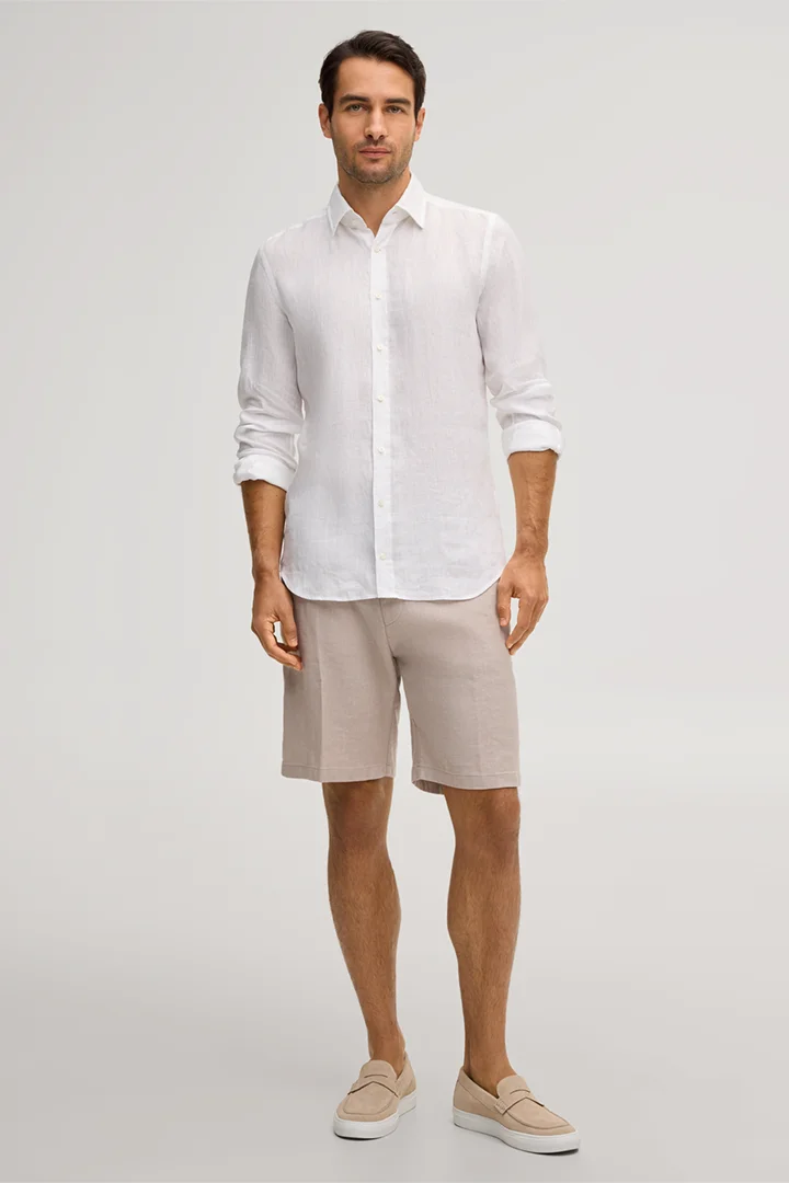 Führt zu Produktdetailseite „Leinenstretch-Shorts Sergino in Beige"