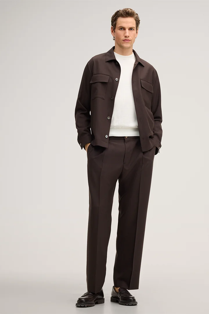 Leads to product detail page "Lavoro Modular Virgin Wool Overshirt in Brown"