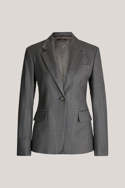 Nadelstreifen-Flanell-Blazer in Grau