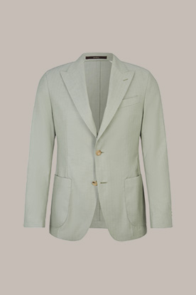 Gigo Modular Cotton Blend Jacket with Silk in Light Green Herringbone