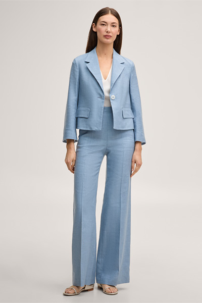 Führt zu Produktdetailseite „Leinenstretch-Marlene-Hose in Hellblau"