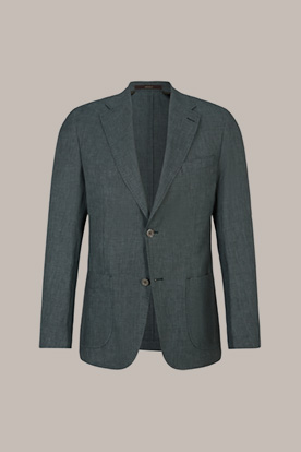 Veste de costume modulaire Giro en lin mélangé à de la laine et une touche de soie, en vert foncé